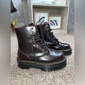 Dr. Martens Jadon leather platform boots Cherry Red Arcadia Womens size EU 37